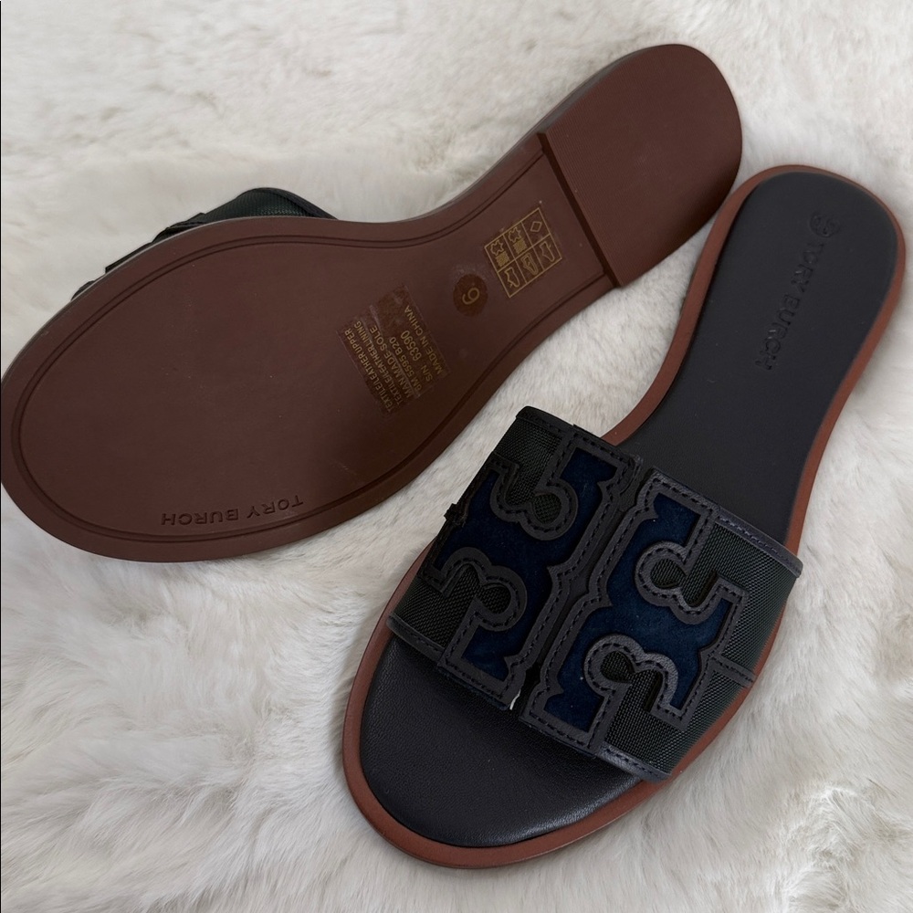 Navy Blue Tory Burch Ines Slide - Picture 3 of 4